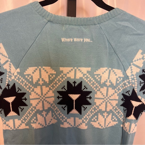 Moods of Norway Blue and White Snowflake Sweater Dress, size Medium - Picture 6 of 7